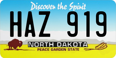ND license plate HAZ919