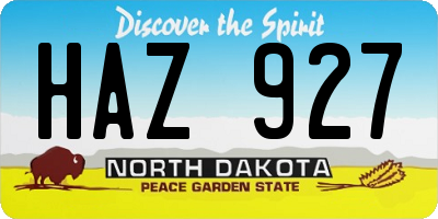 ND license plate HAZ927