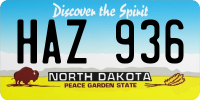 ND license plate HAZ936