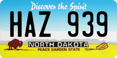 ND license plate HAZ939