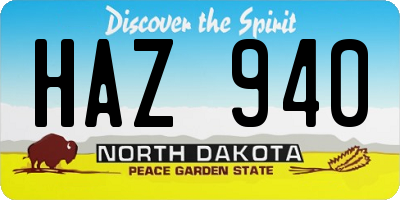 ND license plate HAZ940