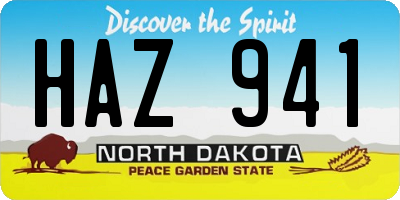 ND license plate HAZ941