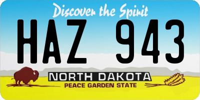 ND license plate HAZ943
