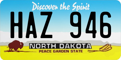 ND license plate HAZ946
