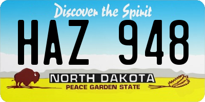 ND license plate HAZ948