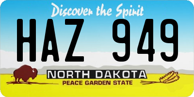 ND license plate HAZ949