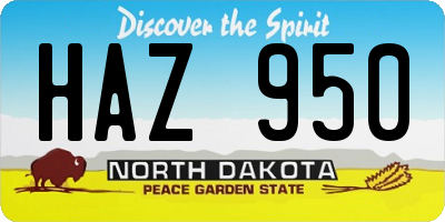 ND license plate HAZ950