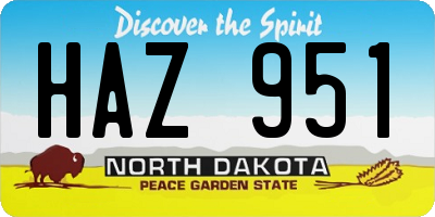 ND license plate HAZ951