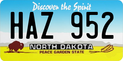 ND license plate HAZ952