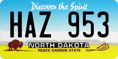 ND license plate HAZ953