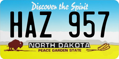 ND license plate HAZ957