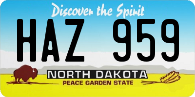 ND license plate HAZ959