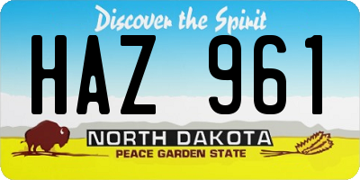 ND license plate HAZ961