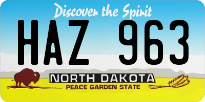 ND license plate HAZ963