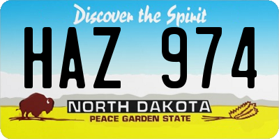 ND license plate HAZ974