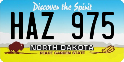 ND license plate HAZ975