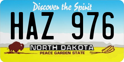 ND license plate HAZ976