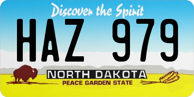 ND license plate HAZ979