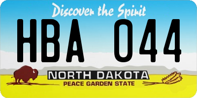 ND license plate HBA044