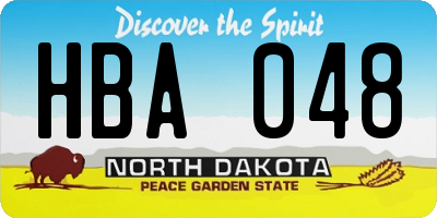 ND license plate HBA048