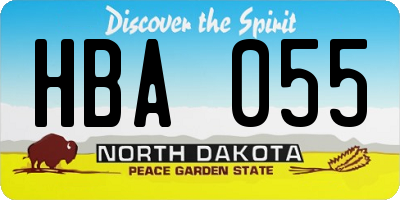 ND license plate HBA055