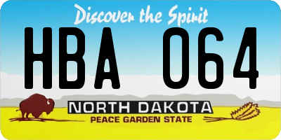 ND license plate HBA064