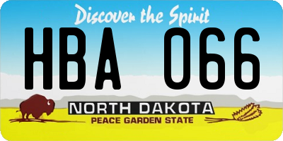 ND license plate HBA066