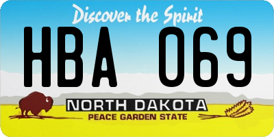 ND license plate HBA069