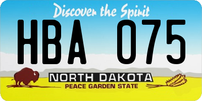 ND license plate HBA075