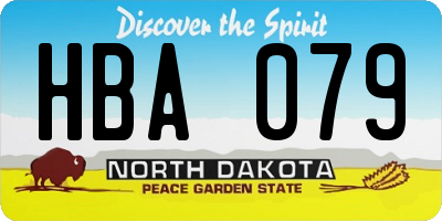 ND license plate HBA079