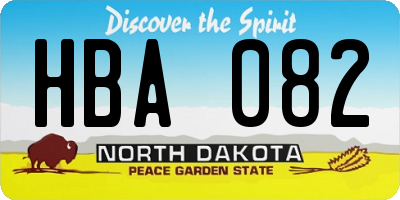 ND license plate HBA082