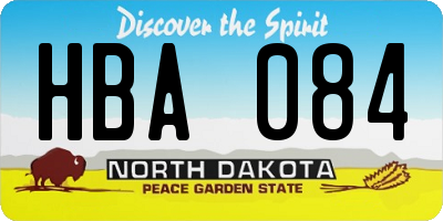 ND license plate HBA084