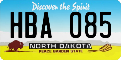 ND license plate HBA085