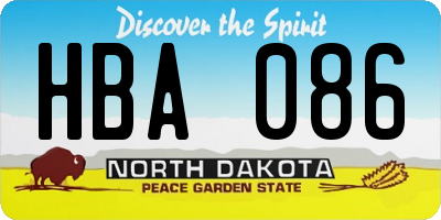 ND license plate HBA086