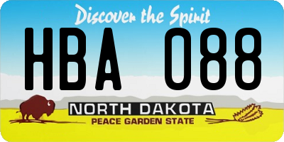 ND license plate HBA088