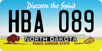 ND license plate HBA089