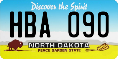 ND license plate HBA090