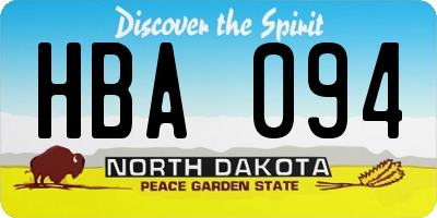 ND license plate HBA094