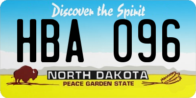 ND license plate HBA096