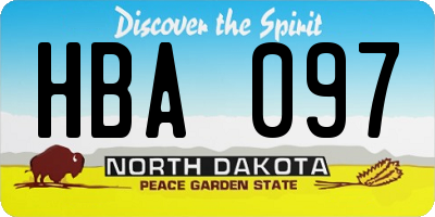 ND license plate HBA097