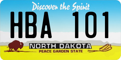 ND license plate HBA101