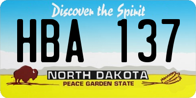 ND license plate HBA137