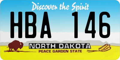 ND license plate HBA146