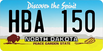 ND license plate HBA150
