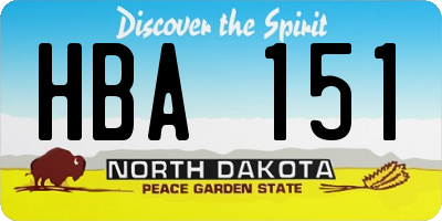 ND license plate HBA151