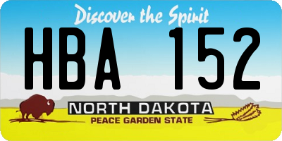 ND license plate HBA152