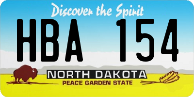 ND license plate HBA154