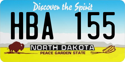 ND license plate HBA155