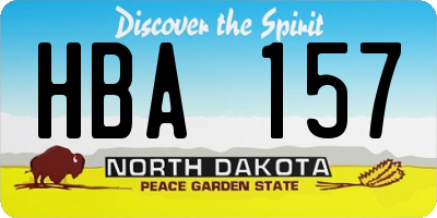 ND license plate HBA157