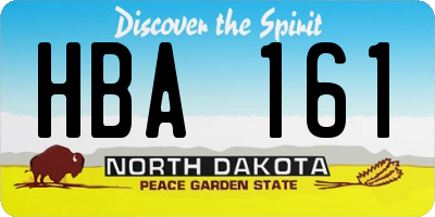 ND license plate HBA161